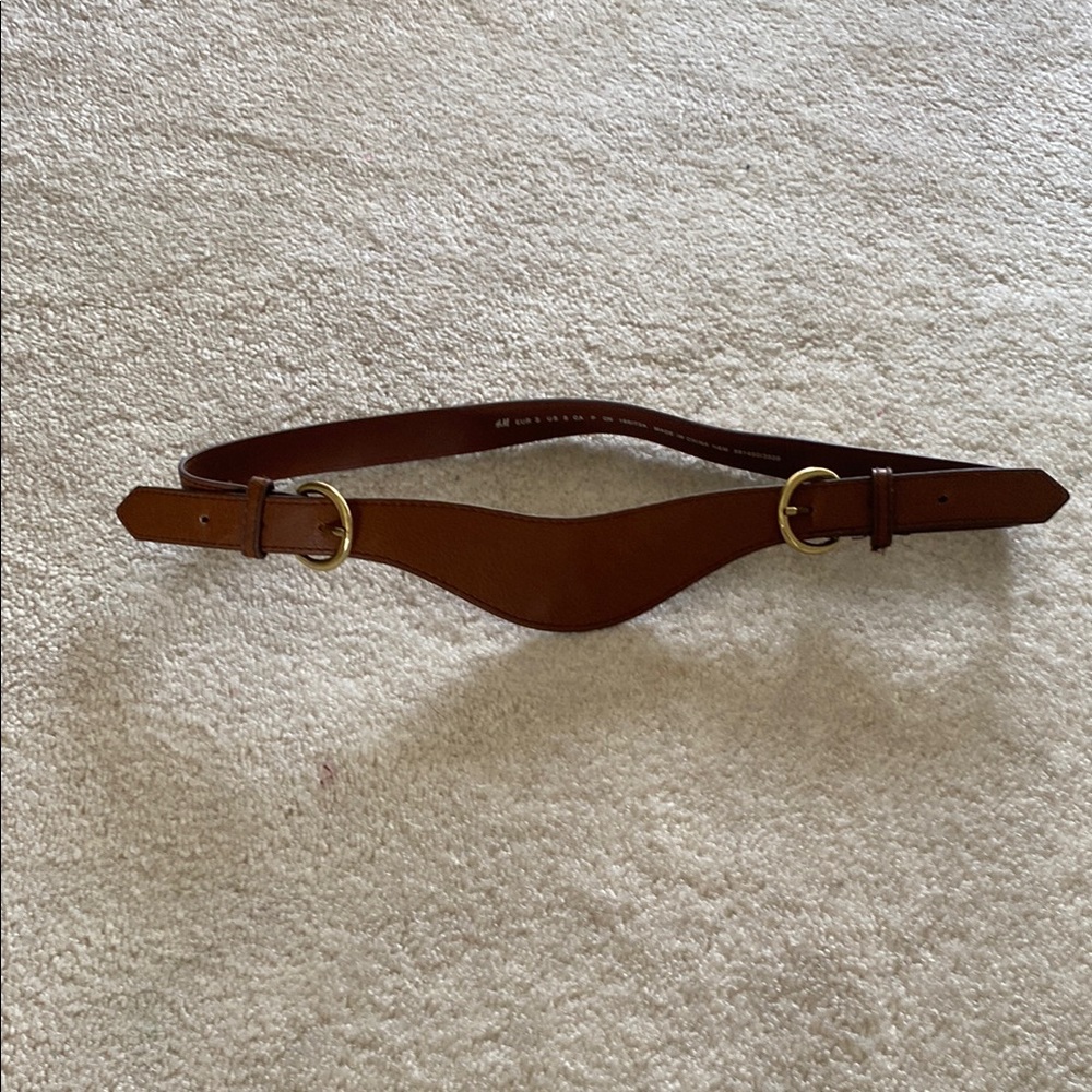 H&M Brown Belt with Gold Buckles
